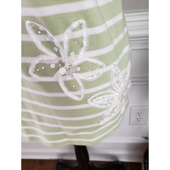 Alfred Dunner Top Women's Size X-Large Mint Green Cotton Sort Sleeves V-Neck - Picture 6 of 12